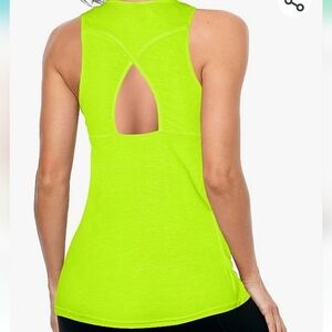 Neon‎ Athletic Tank Top for Women Sleeveless Racerback Shirt SZ L